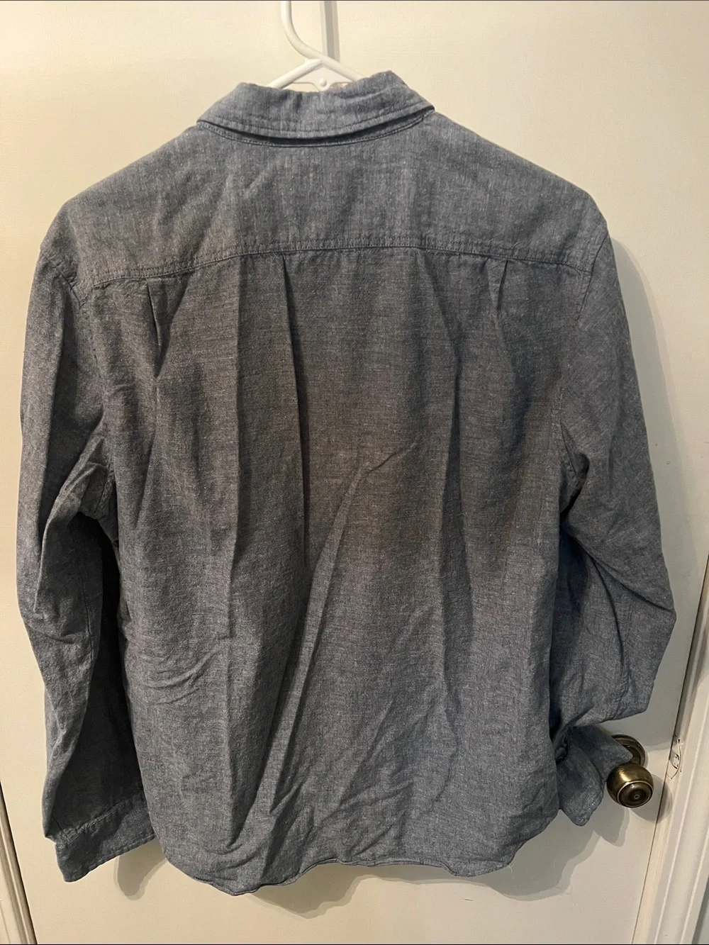 J. Crew Men's Heathered Chambray Button-Up Jacket - Gray